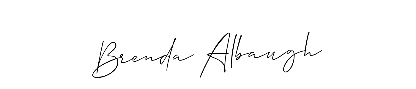 The best way (Allison_Script) to make a short signature is to pick only two or three words in your name. The name Brenda Albaugh include a total of six letters. For converting this name. Brenda Albaugh signature style 2 images and pictures png