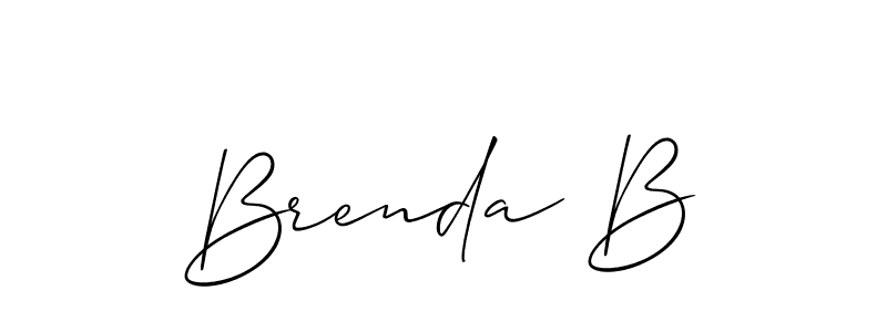 It looks lik you need a new signature style for name Brenda B. Design unique handwritten (Allison_Script) signature with our free signature maker in just a few clicks. Brenda B signature style 2 images and pictures png