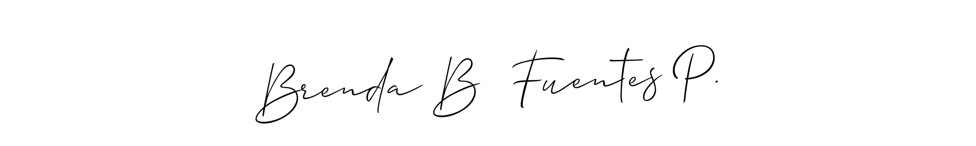 Create a beautiful signature design for name Brenda B  Fuentes P.. With this signature (Allison_Script) fonts, you can make a handwritten signature for free. Brenda B  Fuentes P. signature style 2 images and pictures png