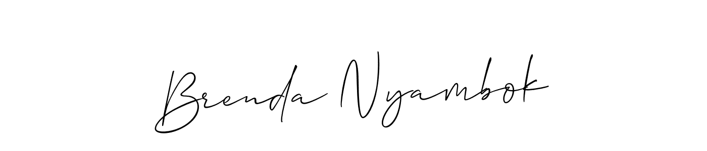 It looks lik you need a new signature style for name Brenda Nyambok. Design unique handwritten (Allison_Script) signature with our free signature maker in just a few clicks. Brenda Nyambok signature style 2 images and pictures png