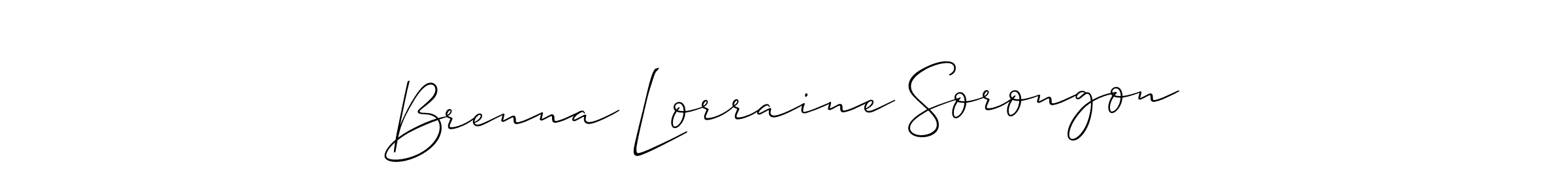 Brenna Lorraine Sorongon stylish signature style. Best Handwritten Sign (Allison_Script) for my name. Handwritten Signature Collection Ideas for my name Brenna Lorraine Sorongon. Brenna Lorraine Sorongon signature style 2 images and pictures png