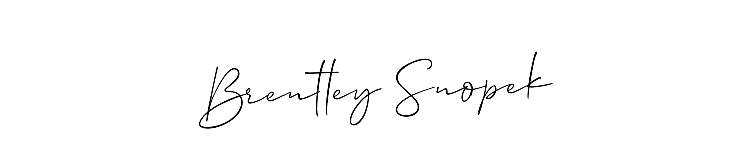 You should practise on your own different ways (Allison_Script) to write your name (Brentley Snopek) in signature. don't let someone else do it for you. Brentley Snopek signature style 2 images and pictures png