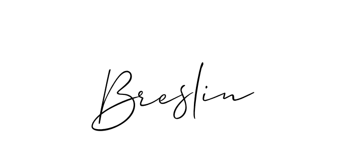 You should practise on your own different ways (Allison_Script) to write your name (Breslin) in signature. don't let someone else do it for you. Breslin signature style 2 images and pictures png