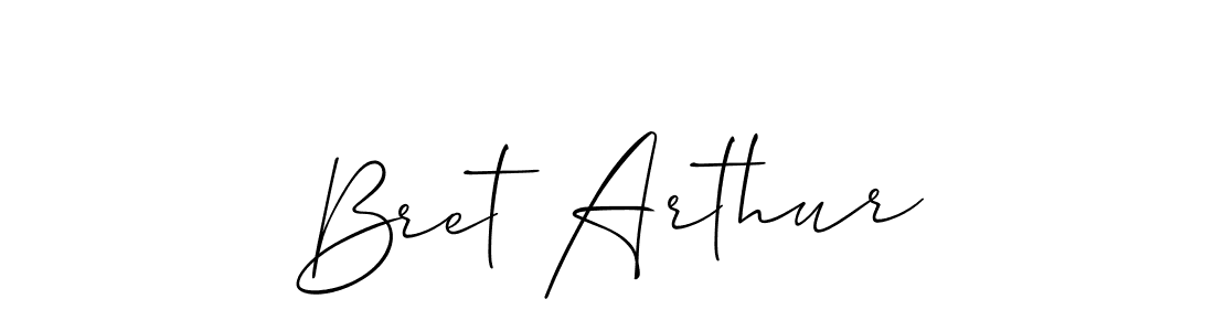 You should practise on your own different ways (Allison_Script) to write your name (Bret Arthur) in signature. don't let someone else do it for you. Bret Arthur signature style 2 images and pictures png