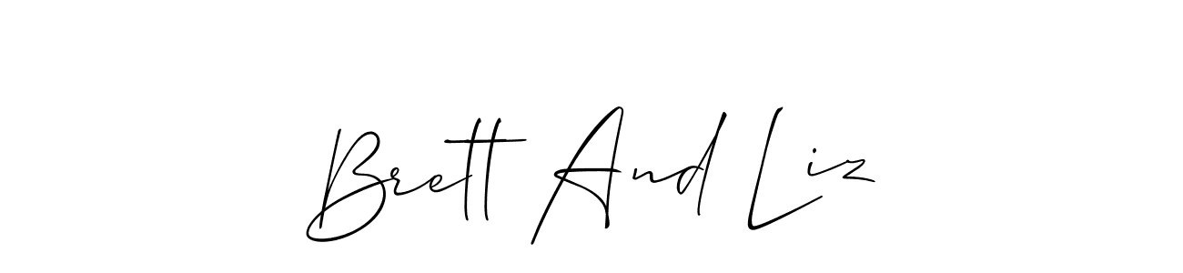 See photos of Brett And Liz official signature by Spectra . Check more albums & portfolios. Read reviews & check more about Allison_Script font. Brett And Liz signature style 2 images and pictures png