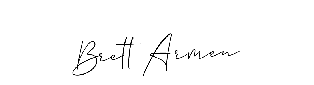 Design your own signature with our free online signature maker. With this signature software, you can create a handwritten (Allison_Script) signature for name Brett Armen. Brett Armen signature style 2 images and pictures png