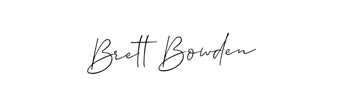 How to make Brett Bowden name signature. Use Allison_Script style for creating short signs online. This is the latest handwritten sign. Brett Bowden signature style 2 images and pictures png