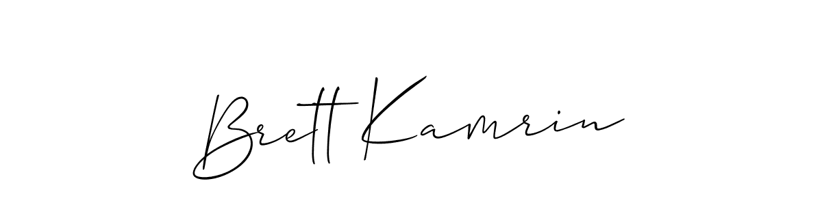 It looks lik you need a new signature style for name Brett Kamrin. Design unique handwritten (Allison_Script) signature with our free signature maker in just a few clicks. Brett Kamrin signature style 2 images and pictures png