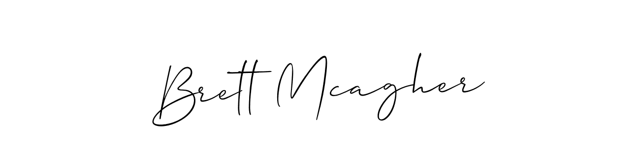 It looks lik you need a new signature style for name Brett Mcagher. Design unique handwritten (Allison_Script) signature with our free signature maker in just a few clicks. Brett Mcagher signature style 2 images and pictures png