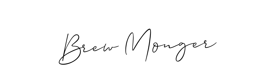 Use a signature maker to create a handwritten signature online. With this signature software, you can design (Allison_Script) your own signature for name Brew Monger. Brew Monger signature style 2 images and pictures png