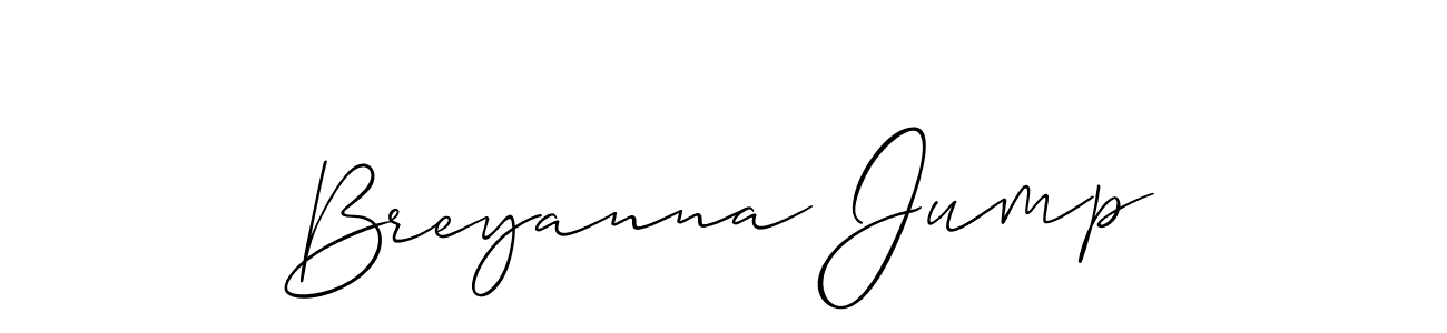 Make a beautiful signature design for name Breyanna Jump. With this signature (Allison_Script) style, you can create a handwritten signature for free. Breyanna Jump signature style 2 images and pictures png