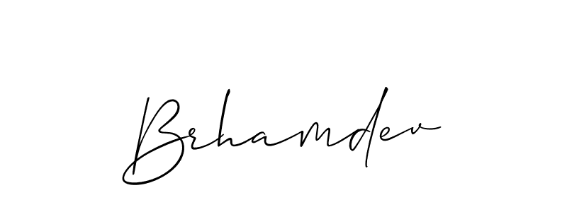 How to Draw Brhamdev signature style? Allison_Script is a latest design signature styles for name Brhamdev. Brhamdev signature style 2 images and pictures png