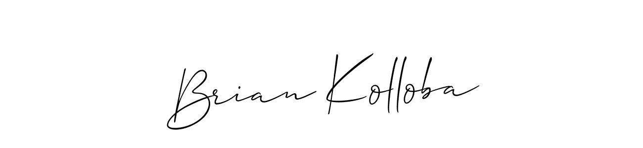 You should practise on your own different ways (Allison_Script) to write your name (Brian Kolloba) in signature. don't let someone else do it for you. Brian Kolloba signature style 2 images and pictures png