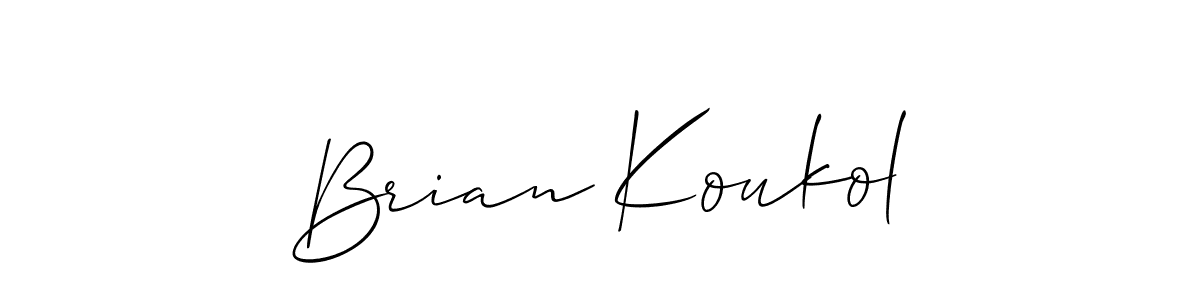 Also You can easily find your signature by using the search form. We will create Brian Koukol name handwritten signature images for you free of cost using Allison_Script sign style. Brian Koukol signature style 2 images and pictures png