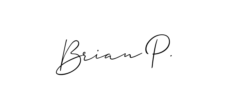 Allison_Script is a professional signature style that is perfect for those who want to add a touch of class to their signature. It is also a great choice for those who want to make their signature more unique. Get Brian P. name to fancy signature for free. Brian P. signature style 2 images and pictures png