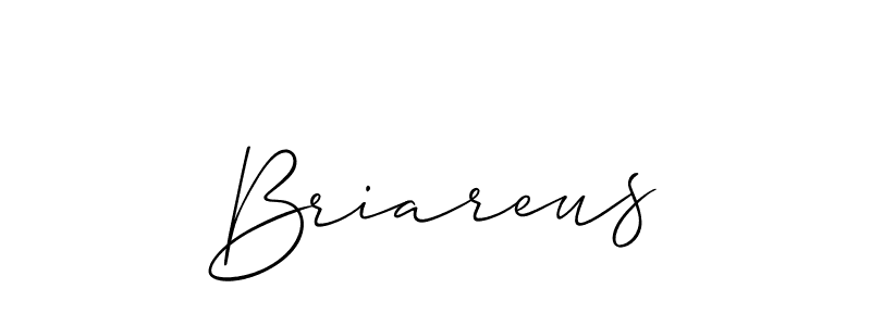 Use a signature maker to create a handwritten signature online. With this signature software, you can design (Allison_Script) your own signature for name Briareus. Briareus signature style 2 images and pictures png