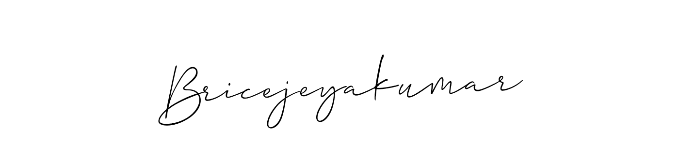 Design your own signature with our free online signature maker. With this signature software, you can create a handwritten (Allison_Script) signature for name Bricejeyakumar. Bricejeyakumar signature style 2 images and pictures png
