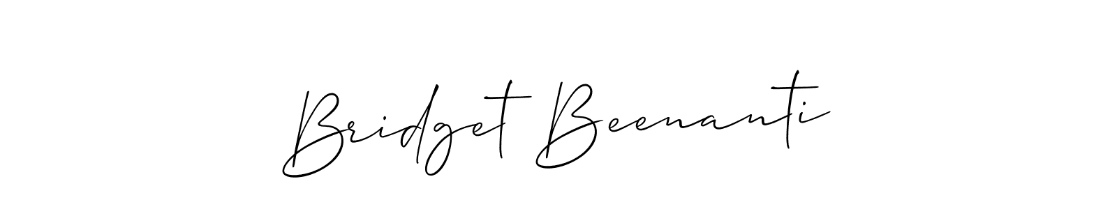 It looks lik you need a new signature style for name Bridget Beenanti. Design unique handwritten (Allison_Script) signature with our free signature maker in just a few clicks. Bridget Beenanti signature style 2 images and pictures png