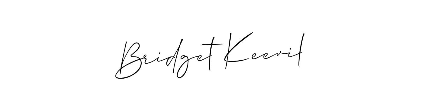 You should practise on your own different ways (Allison_Script) to write your name (Bridget Keevil) in signature. don't let someone else do it for you. Bridget Keevil signature style 2 images and pictures png