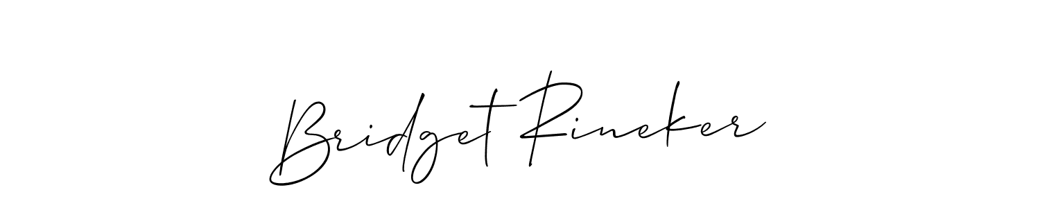 Allison_Script is a professional signature style that is perfect for those who want to add a touch of class to their signature. It is also a great choice for those who want to make their signature more unique. Get Bridget Rineker name to fancy signature for free. Bridget Rineker signature style 2 images and pictures png