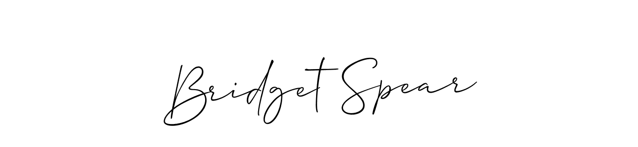 Design your own signature with our free online signature maker. With this signature software, you can create a handwritten (Allison_Script) signature for name Bridget Spear. Bridget Spear signature style 2 images and pictures png