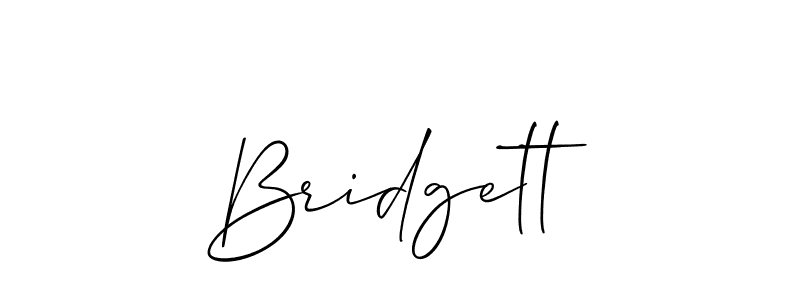 Use a signature maker to create a handwritten signature online. With this signature software, you can design (Allison_Script) your own signature for name Bridgett. Bridgett signature style 2 images and pictures png