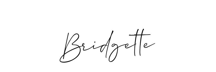 The best way (Allison_Script) to make a short signature is to pick only two or three words in your name. The name Bridgette include a total of six letters. For converting this name. Bridgette signature style 2 images and pictures png