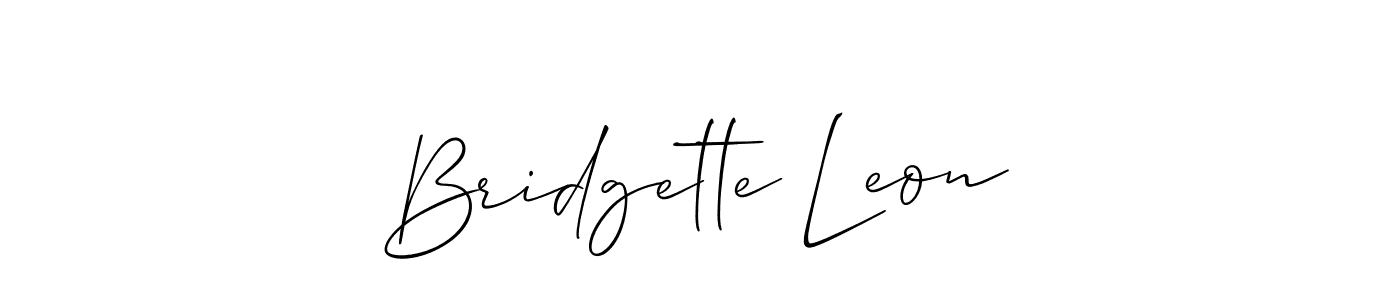 Make a short Bridgette Leon signature style. Manage your documents anywhere anytime using Allison_Script. Create and add eSignatures, submit forms, share and send files easily. Bridgette Leon signature style 2 images and pictures png