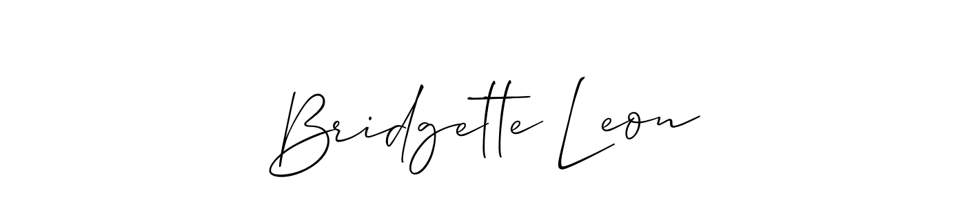 You should practise on your own different ways (Allison_Script) to write your name (Bridgette Leon) in signature. don't let someone else do it for you. Bridgette Leon signature style 2 images and pictures png