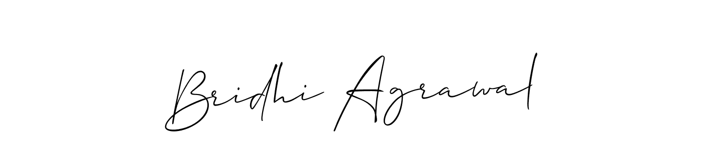 Design your own signature with our free online signature maker. With this signature software, you can create a handwritten (Allison_Script) signature for name Bridhi Agrawal. Bridhi Agrawal signature style 2 images and pictures png
