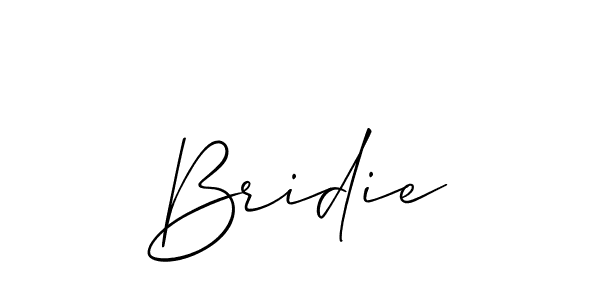 You should practise on your own different ways (Allison_Script) to write your name (Bridie) in signature. don't let someone else do it for you. Bridie signature style 2 images and pictures png