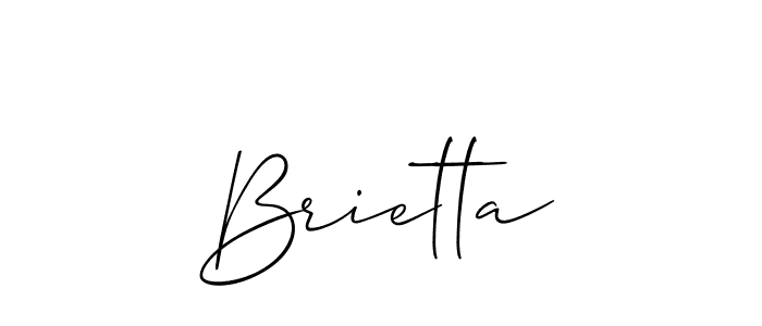 Design your own signature with our free online signature maker. With this signature software, you can create a handwritten (Allison_Script) signature for name Brietta. Brietta signature style 2 images and pictures png