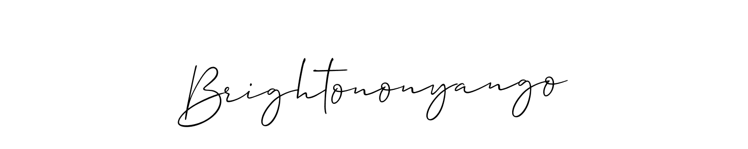 Brightononyango stylish signature style. Best Handwritten Sign (Allison_Script) for my name. Handwritten Signature Collection Ideas for my name Brightononyango. Brightononyango signature style 2 images and pictures png