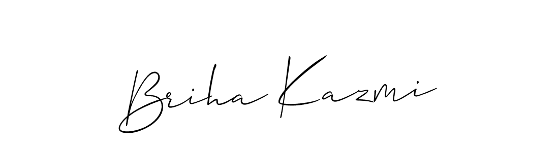 Make a beautiful signature design for name Briha Kazmi. With this signature (Allison_Script) style, you can create a handwritten signature for free. Briha Kazmi signature style 2 images and pictures png