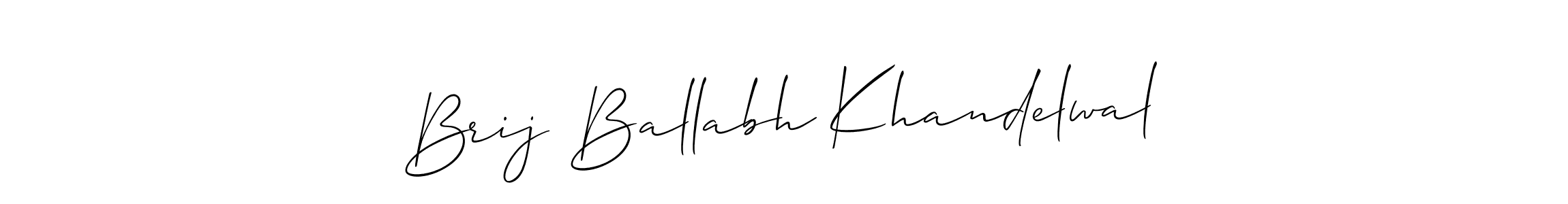 Make a beautiful signature design for name Brij Ballabh Khandelwal. Use this online signature maker to create a handwritten signature for free. Brij Ballabh Khandelwal signature style 2 images and pictures png