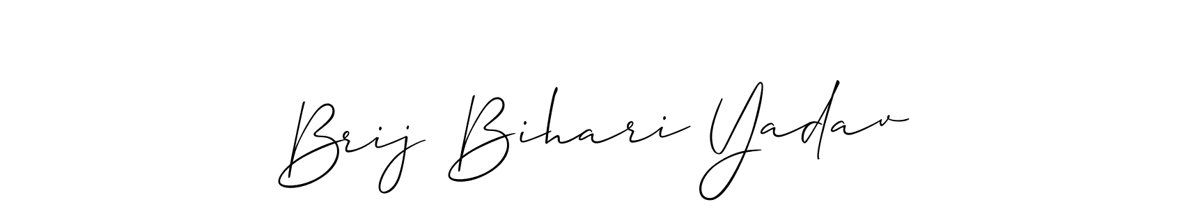Also You can easily find your signature by using the search form. We will create Brij Bihari Yadav name handwritten signature images for you free of cost using Allison_Script sign style. Brij Bihari Yadav signature style 2 images and pictures png