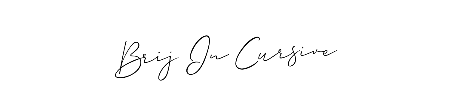How to make Brij In Cursive name signature. Use Allison_Script style for creating short signs online. This is the latest handwritten sign. Brij In Cursive signature style 2 images and pictures png