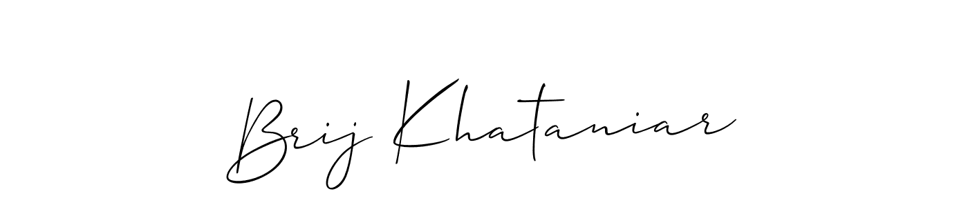 Also You can easily find your signature by using the search form. We will create Brij Khataniar name handwritten signature images for you free of cost using Allison_Script sign style. Brij Khataniar signature style 2 images and pictures png