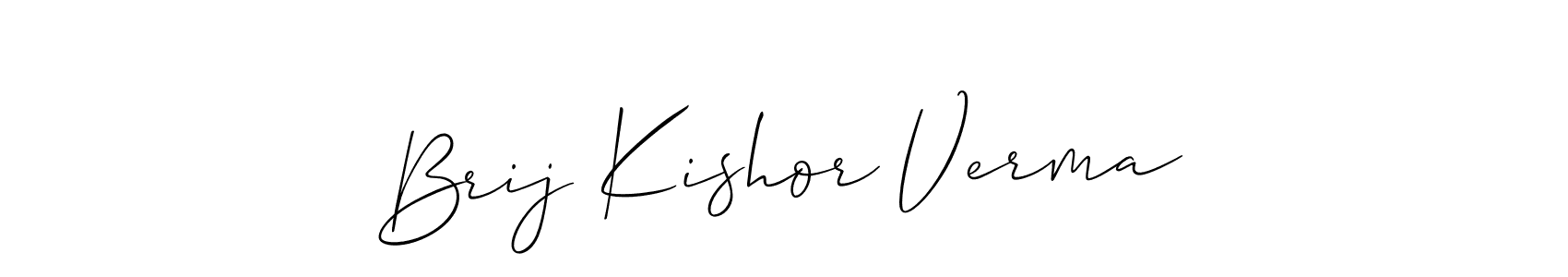 Make a beautiful signature design for name Brij Kishor Verma. With this signature (Allison_Script) style, you can create a handwritten signature for free. Brij Kishor Verma signature style 2 images and pictures png