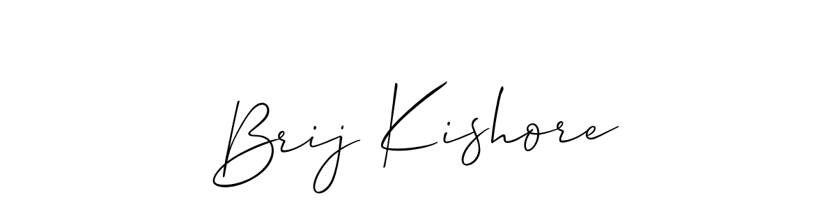 Allison_Script is a professional signature style that is perfect for those who want to add a touch of class to their signature. It is also a great choice for those who want to make their signature more unique. Get Brij Kishore name to fancy signature for free. Brij Kishore signature style 2 images and pictures png