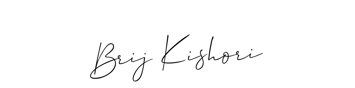 Make a beautiful signature design for name Brij Kishori. With this signature (Allison_Script) style, you can create a handwritten signature for free. Brij Kishori signature style 2 images and pictures png