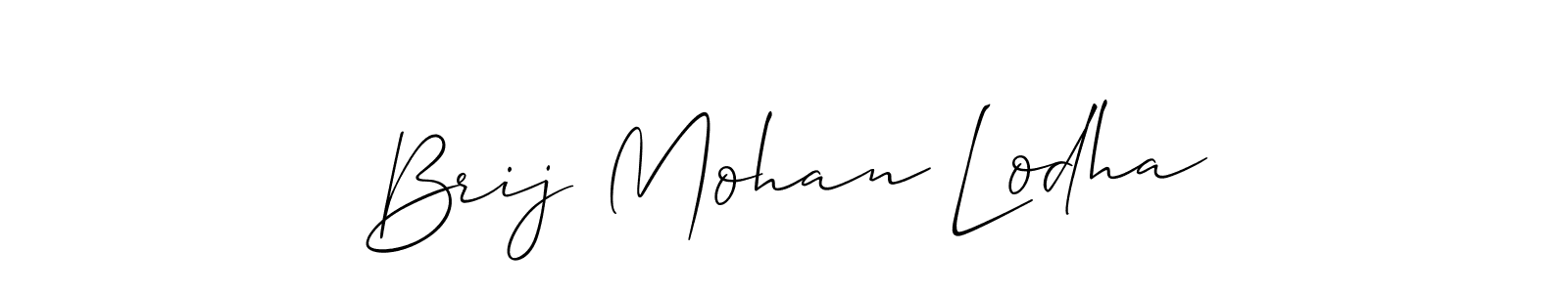 The best way (Allison_Script) to make a short signature is to pick only two or three words in your name. The name Brij Mohan Lodha include a total of six letters. For converting this name. Brij Mohan Lodha signature style 2 images and pictures png