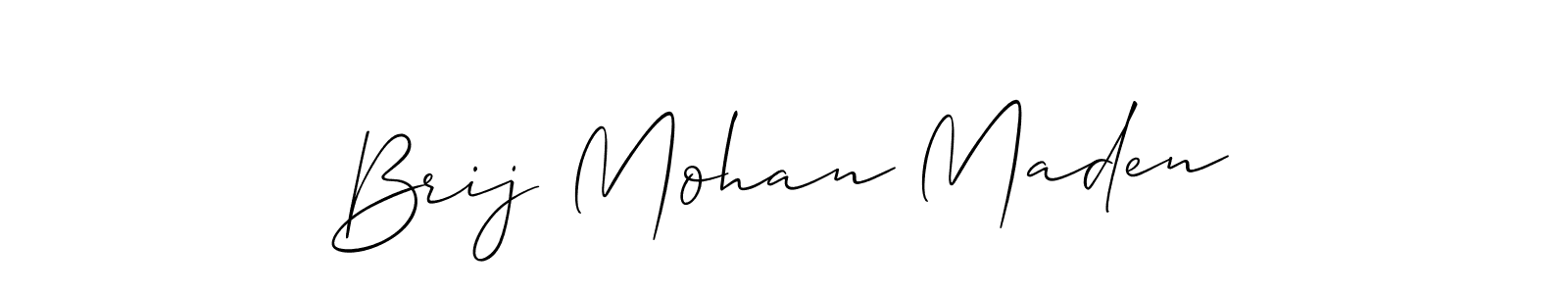 How to make Brij Mohan Maden name signature. Use Allison_Script style for creating short signs online. This is the latest handwritten sign. Brij Mohan Maden signature style 2 images and pictures png