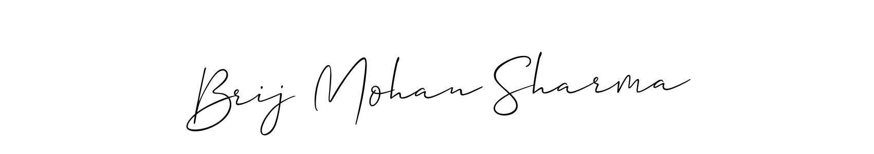 It looks lik you need a new signature style for name Brij Mohan Sharma. Design unique handwritten (Allison_Script) signature with our free signature maker in just a few clicks. Brij Mohan Sharma signature style 2 images and pictures png
