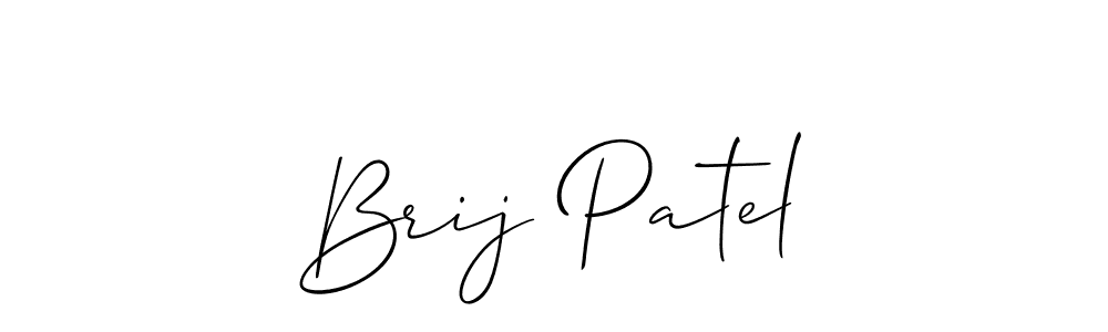 You should practise on your own different ways (Allison_Script) to write your name (Brij Patel) in signature. don't let someone else do it for you. Brij Patel signature style 2 images and pictures png