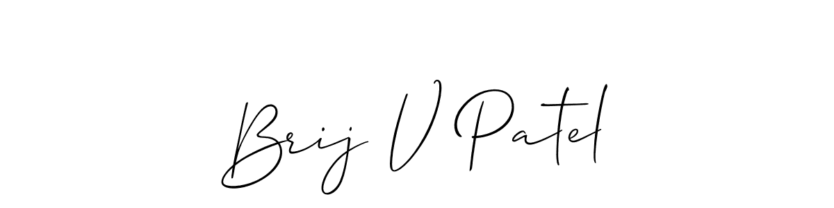 Allison_Script is a professional signature style that is perfect for those who want to add a touch of class to their signature. It is also a great choice for those who want to make their signature more unique. Get Brij V Patel name to fancy signature for free. Brij V Patel signature style 2 images and pictures png