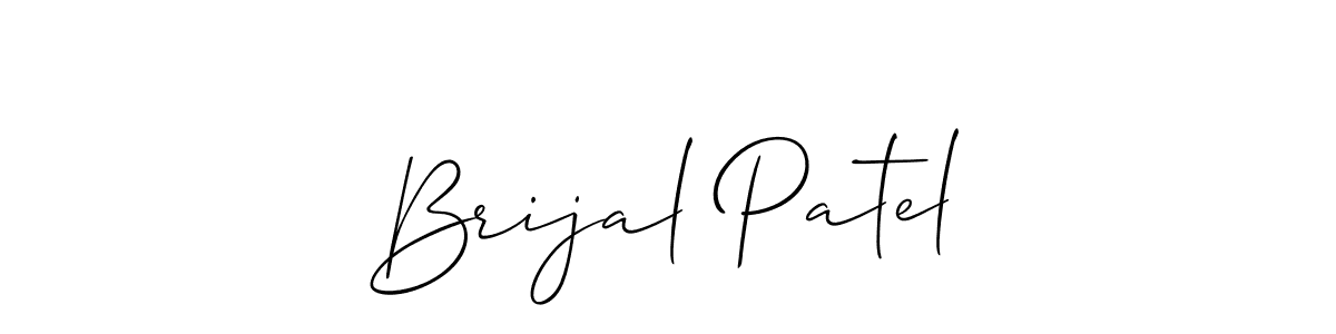 The best way (Allison_Script) to make a short signature is to pick only two or three words in your name. The name Brijal Patel include a total of six letters. For converting this name. Brijal Patel signature style 2 images and pictures png