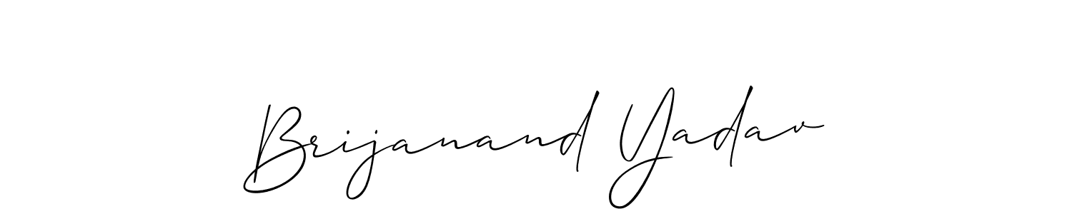 Create a beautiful signature design for name Brijanand Yadav. With this signature (Allison_Script) fonts, you can make a handwritten signature for free. Brijanand Yadav signature style 2 images and pictures png