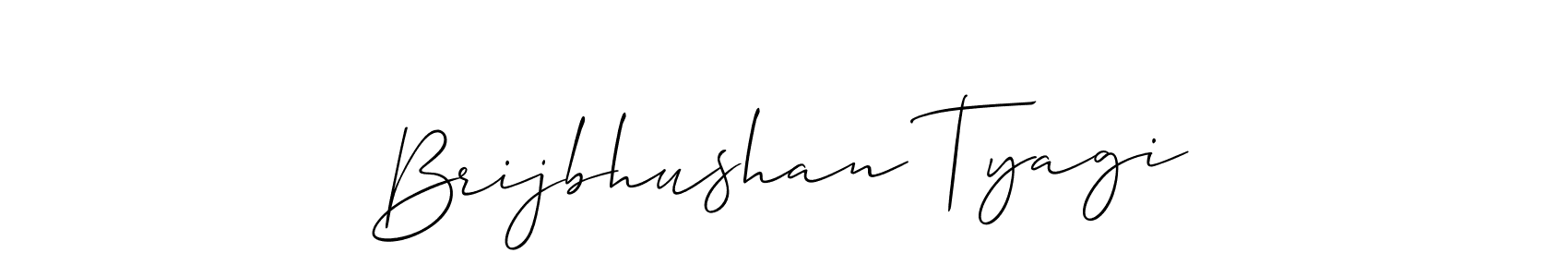 Also we have Brijbhushan Tyagi name is the best signature style. Create professional handwritten signature collection using Allison_Script autograph style. Brijbhushan Tyagi signature style 2 images and pictures png