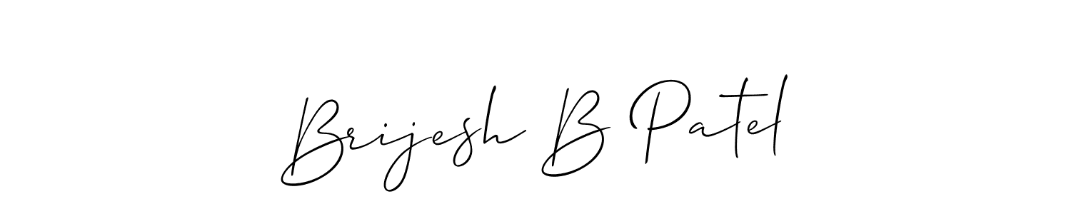 The best way (Allison_Script) to make a short signature is to pick only two or three words in your name. The name Brijesh B Patel include a total of six letters. For converting this name. Brijesh B Patel signature style 2 images and pictures png